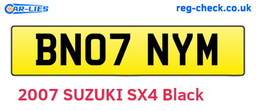 BN07NYM are the vehicle registration plates.