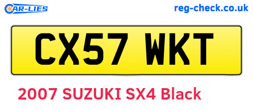 CX57WKT are the vehicle registration plates.