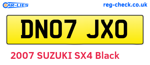 DN07JXO are the vehicle registration plates.