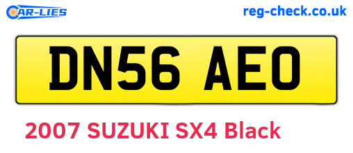 DN56AEO are the vehicle registration plates.