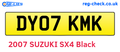DY07KMK are the vehicle registration plates.