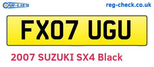 FX07UGU are the vehicle registration plates.