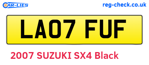 LA07FUF are the vehicle registration plates.