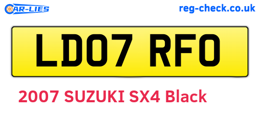 LD07RFO are the vehicle registration plates.