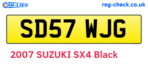 SD57WJG are the vehicle registration plates.