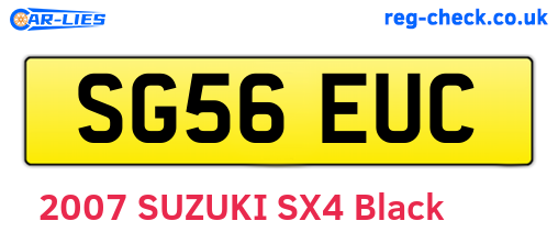 SG56EUC are the vehicle registration plates.