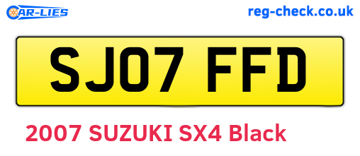 SJ07FFD are the vehicle registration plates.