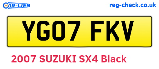 YG07FKV are the vehicle registration plates.