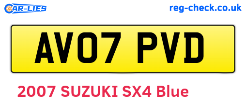 AV07PVD are the vehicle registration plates.