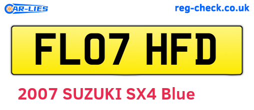 FL07HFD are the vehicle registration plates.