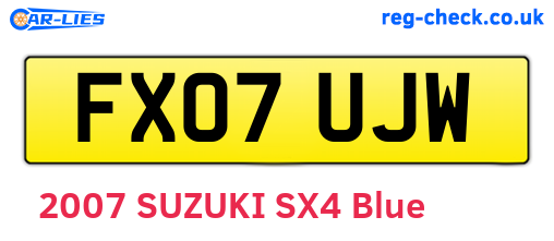 FX07UJW are the vehicle registration plates.