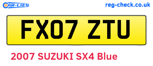 FX07ZTU are the vehicle registration plates.
