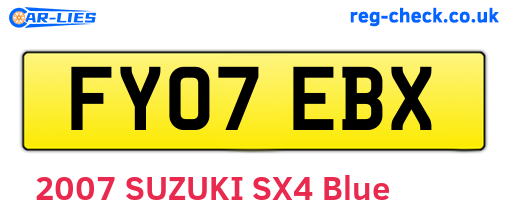 FY07EBX are the vehicle registration plates.