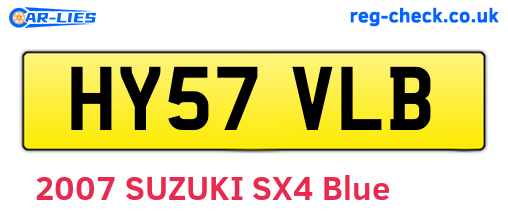 HY57VLB are the vehicle registration plates.