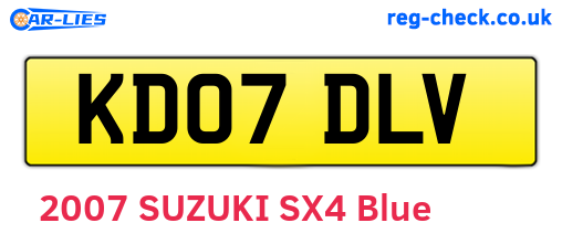 KD07DLV are the vehicle registration plates.