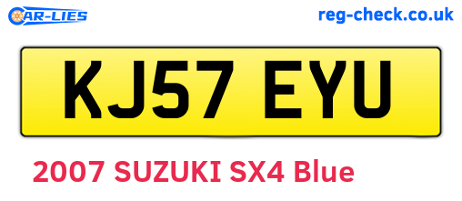 KJ57EYU are the vehicle registration plates.
