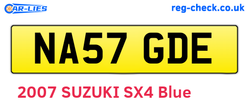 NA57GDE are the vehicle registration plates.