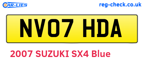 NV07HDA are the vehicle registration plates.