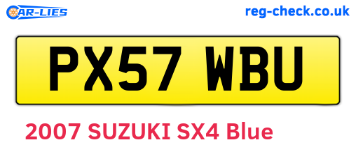 PX57WBU are the vehicle registration plates.