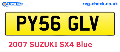 PY56GLV are the vehicle registration plates.