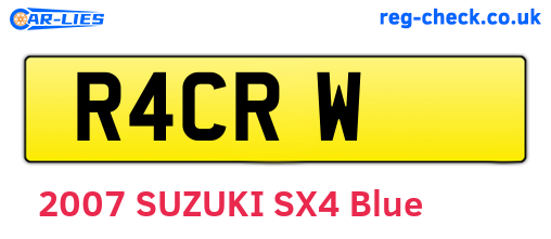 R4CRW are the vehicle registration plates.