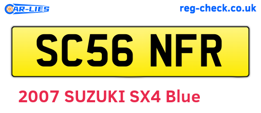 SC56NFR are the vehicle registration plates.