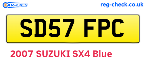 SD57FPC are the vehicle registration plates.