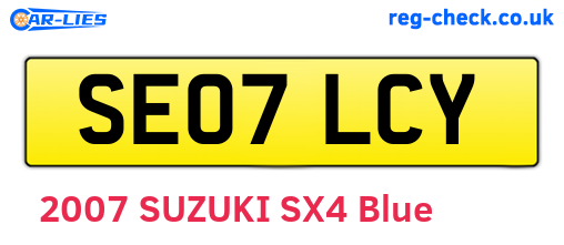 SE07LCY are the vehicle registration plates.