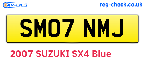 SM07NMJ are the vehicle registration plates.