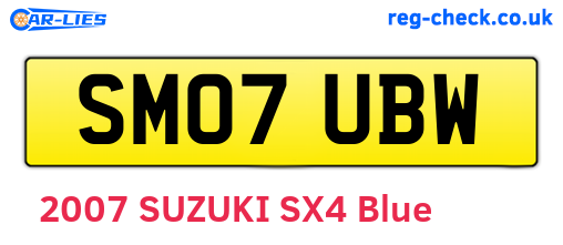SM07UBW are the vehicle registration plates.