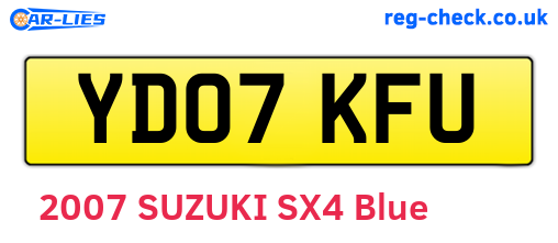 YD07KFU are the vehicle registration plates.