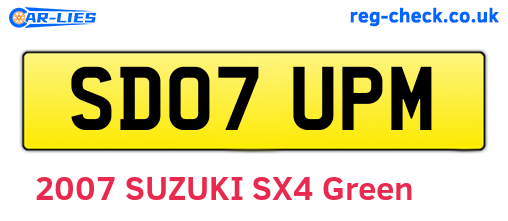 SD07UPM are the vehicle registration plates.