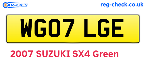 WG07LGE are the vehicle registration plates.