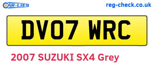 DV07WRC are the vehicle registration plates.