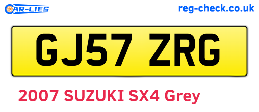 GJ57ZRG are the vehicle registration plates.