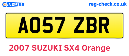 AO57ZBR are the vehicle registration plates.