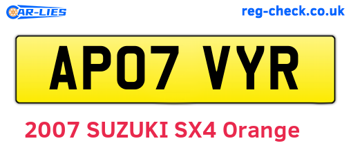 AP07VYR are the vehicle registration plates.