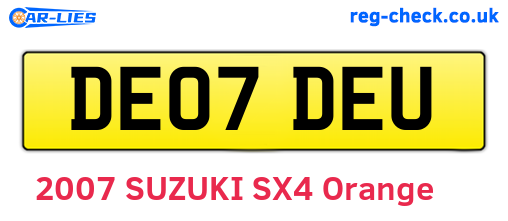 DE07DEU are the vehicle registration plates.