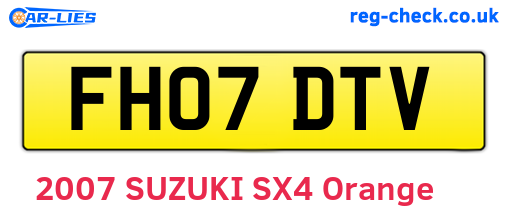 FH07DTV are the vehicle registration plates.