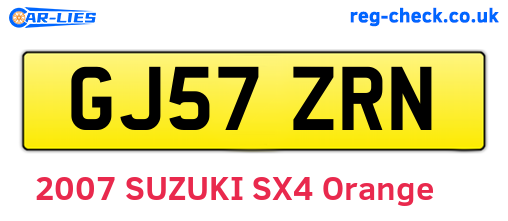 GJ57ZRN are the vehicle registration plates.