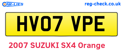 HV07VPE are the vehicle registration plates.