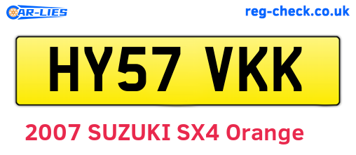 HY57VKK are the vehicle registration plates.
