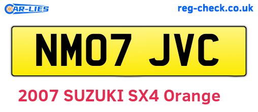 NM07JVC are the vehicle registration plates.
