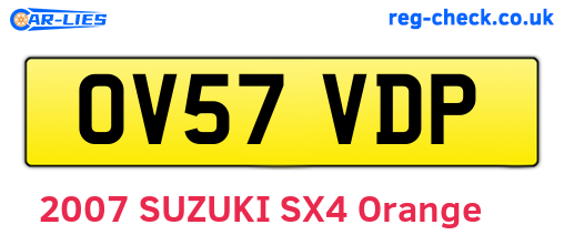 OV57VDP are the vehicle registration plates.