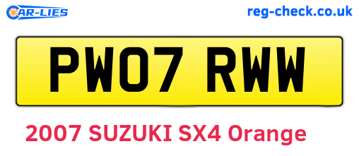 PW07RWW are the vehicle registration plates.
