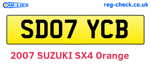 SD07YCB are the vehicle registration plates.