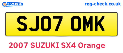 SJ07OMK are the vehicle registration plates.