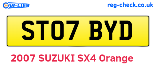 ST07BYD are the vehicle registration plates.