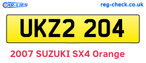 UKZ2204 are the vehicle registration plates.
