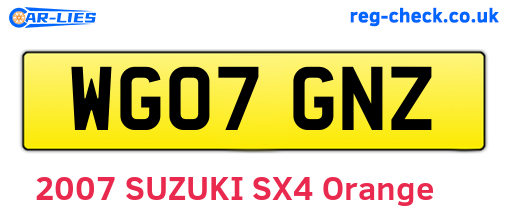WG07GNZ are the vehicle registration plates.